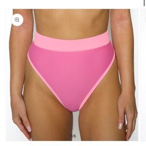 “Chloe” Pink High-Waisted Bikini Bottom
